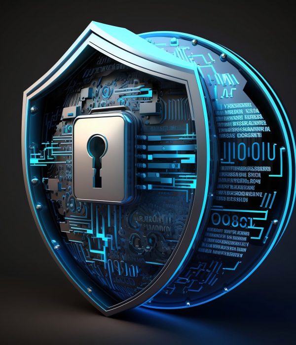 3d render of an internet security badge